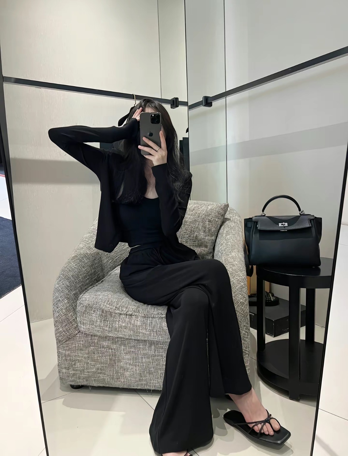 Women's 3-Piece Autumn Set Long Sleeve Loose Jacket Cami Top and High Waist Straight Pants - Image 4