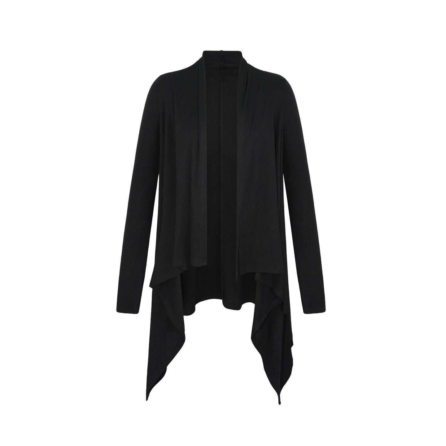 Lazy Style Black Long Irregular Thin Cardigan Shawl Two-Piece Set for Women - Image 5