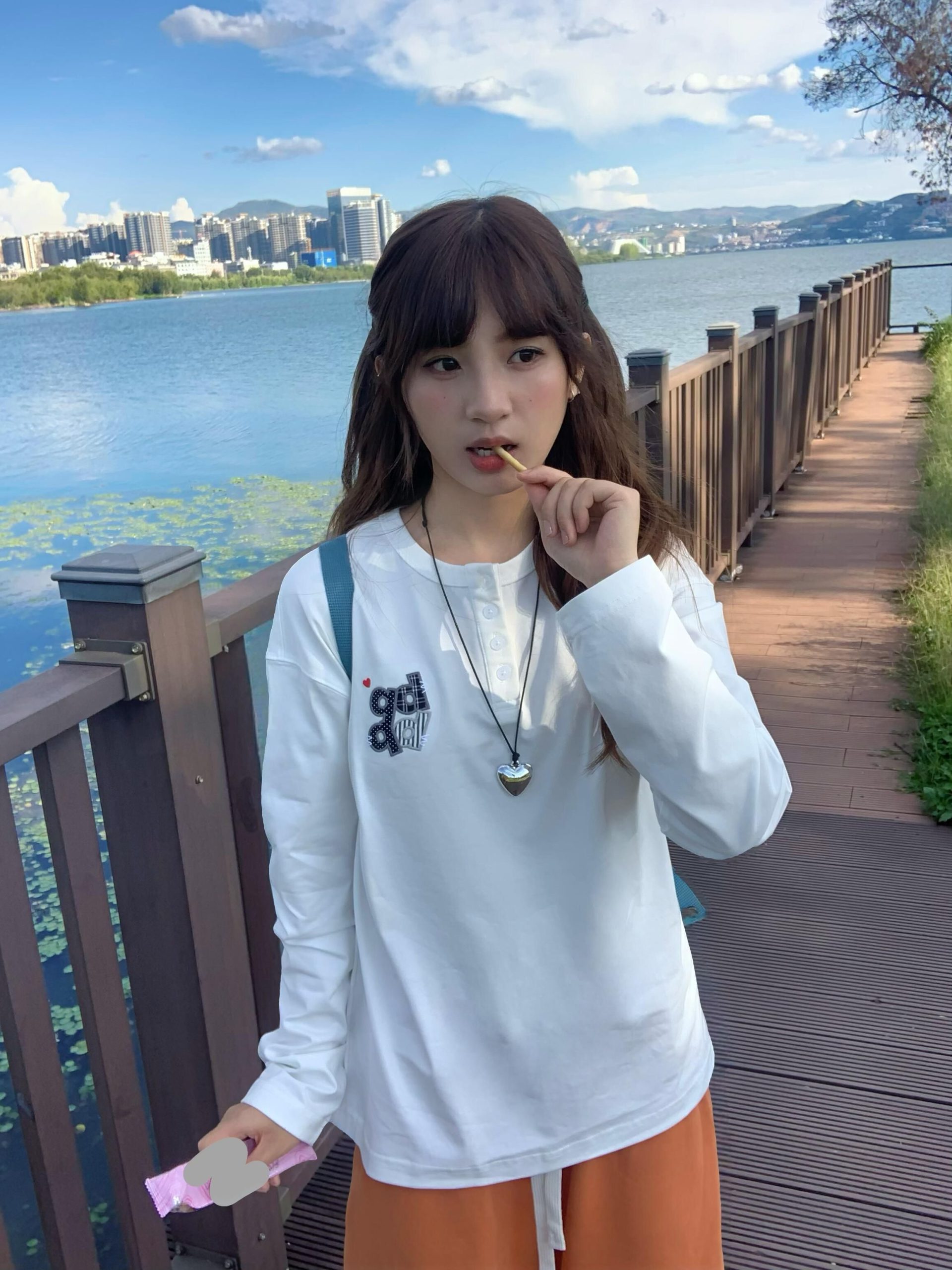 Women's 100% Cotton Long Sleeve Embroidered Applique T-Shirt 220g Combed Compact Casual Loose Fit - Image 4